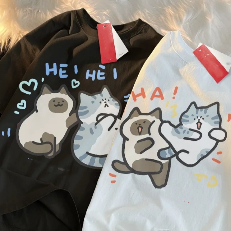 Street Fashion Japan 2025 - ZAZOMDE 2025 Funny Cat Print High