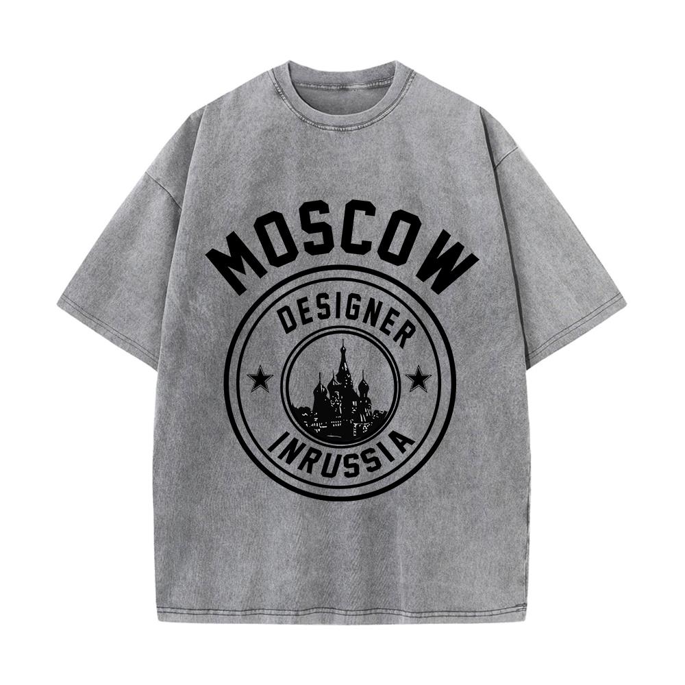 Street Fashion Moscow - Woman Cotton Washed T-Shirts Fashion Design