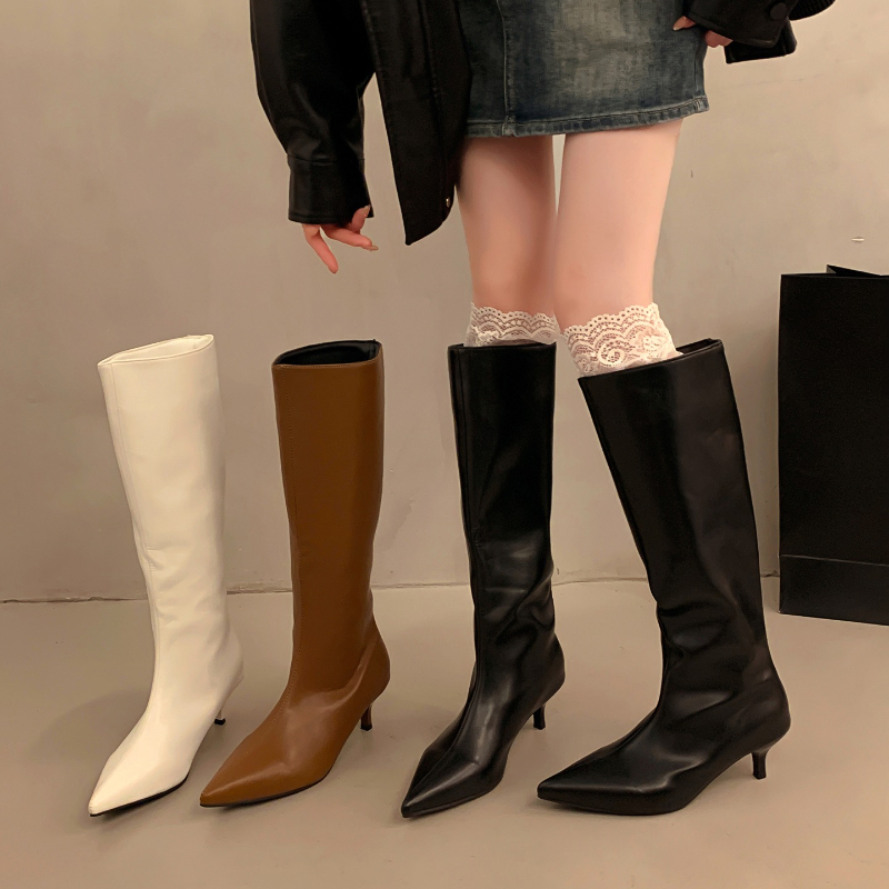 Street Fashion Winter - Autumn Winter Nightclub Thin Heels Pointed