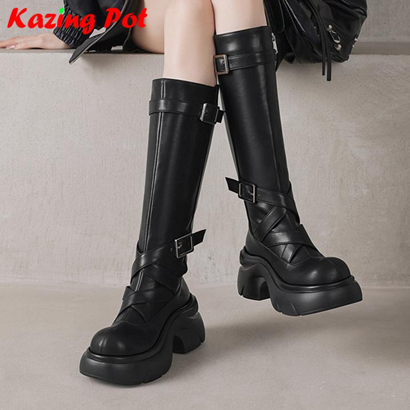 Street Fashion Winter - Krazing Pot Cow Split Skin Round