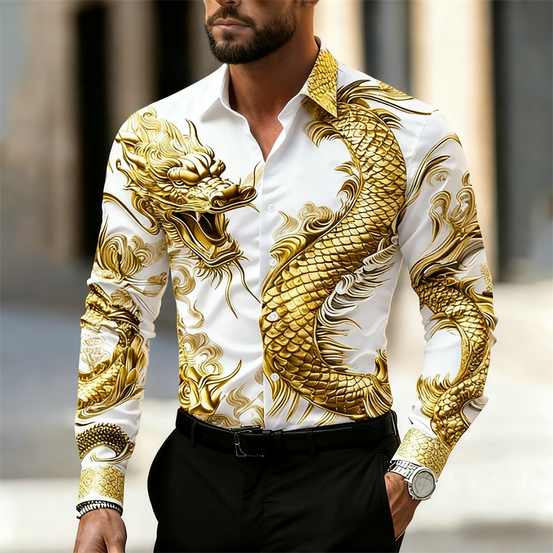 Men's Shirt Long Sleeve Shirt  - Street Fashion Shanghai 评论和价格