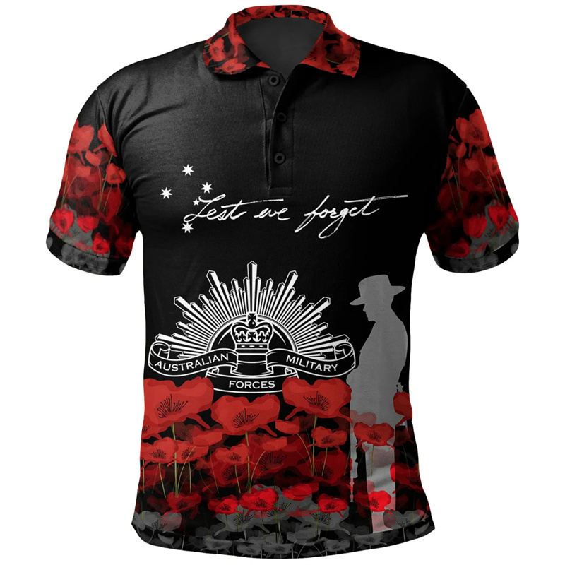 Lest We Forget Anzac Day Polo  - Street Fashion Men 2025 评论和价格
