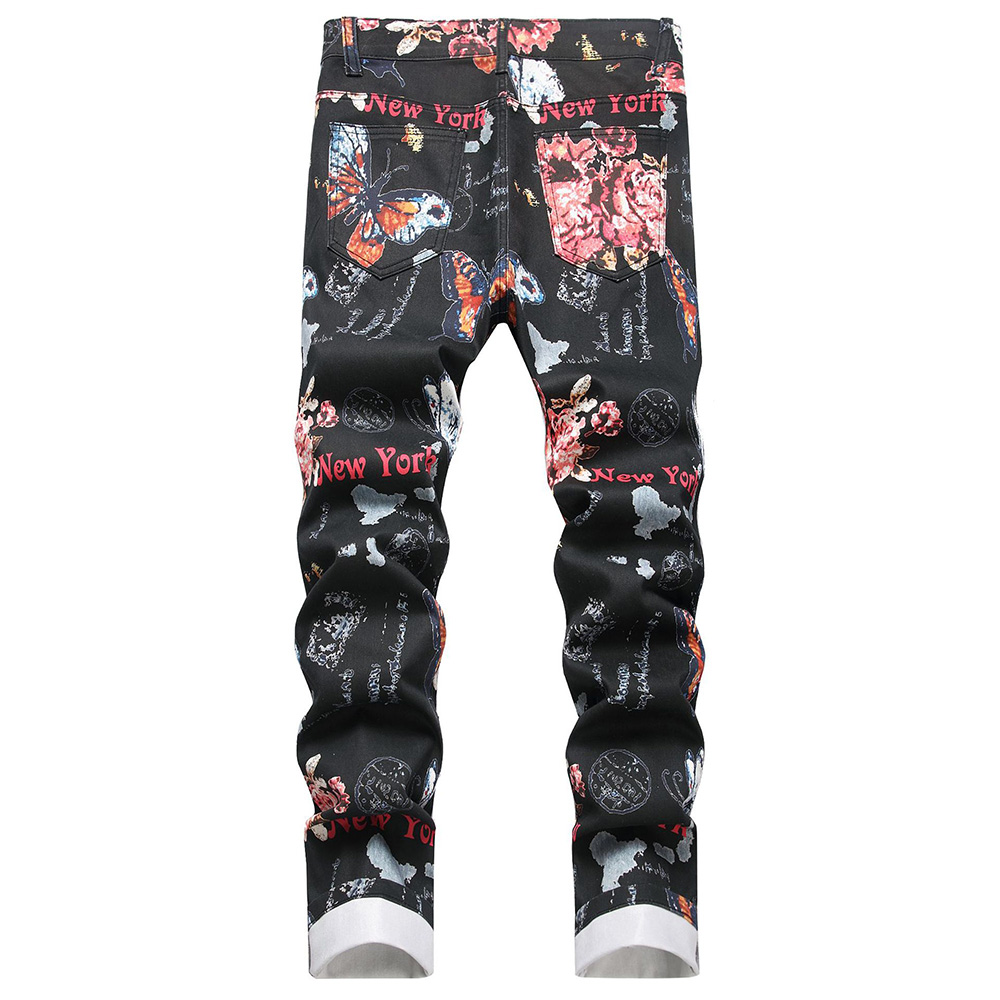 Men Digital Print Jeans Fashio - Street Fashion New York 评论和价格