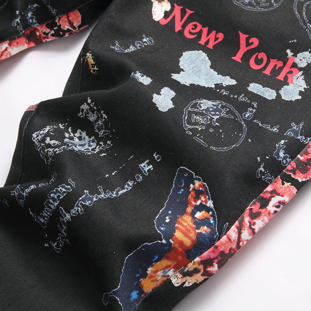 Men Digital Print Jeans Fashio - Street Fashion New York 评论和价格