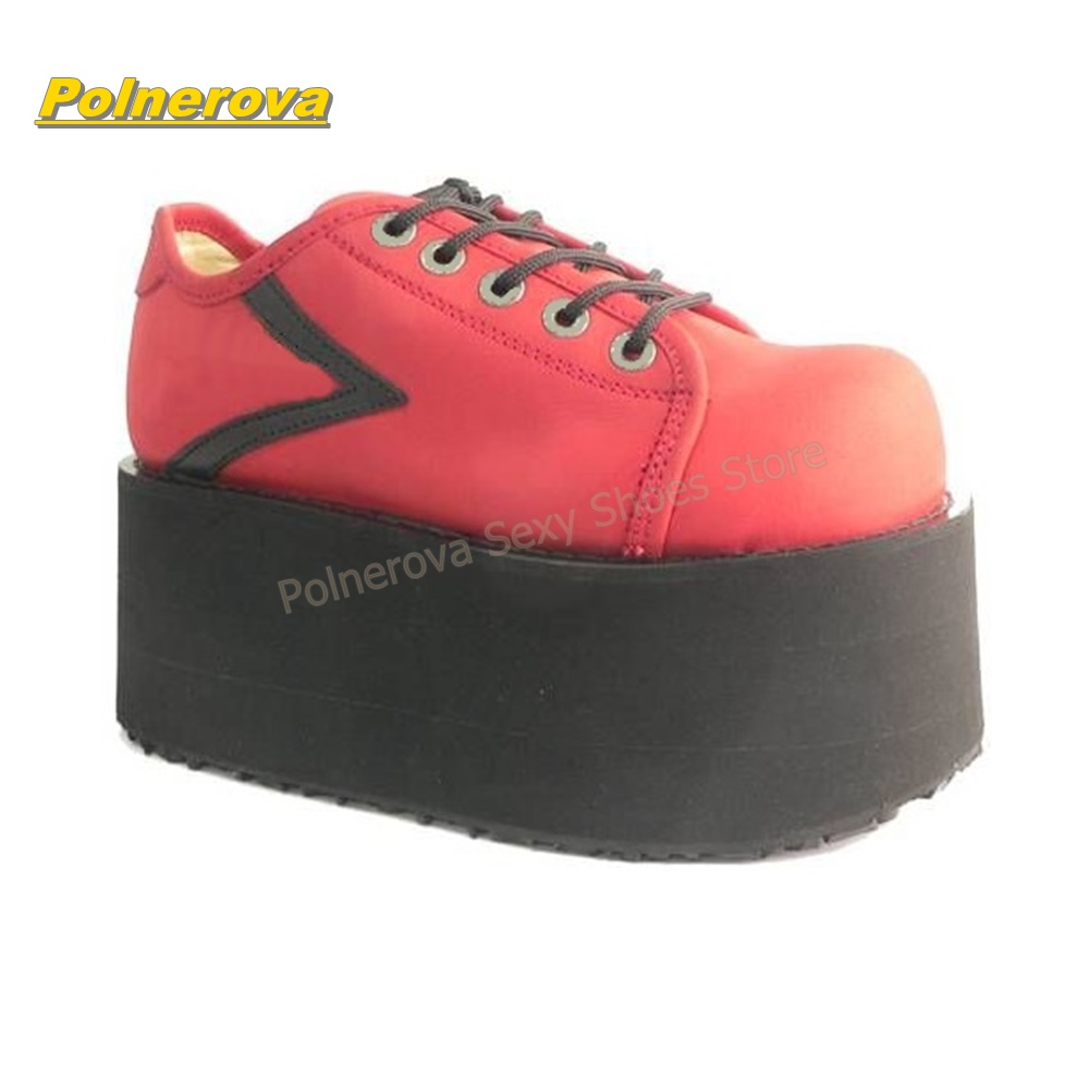 Hot Pink Rainbow Laces Platfor - Street Fashion Y2K 评论和价格