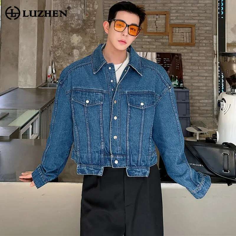 LUZHEN Personality Denim Short - Street Fashion Men 2025 评论和价格