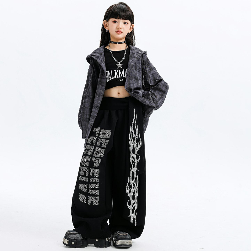 Girls Jazz Dance Costumes Hood - Street Fashion Kpop 评论和价格