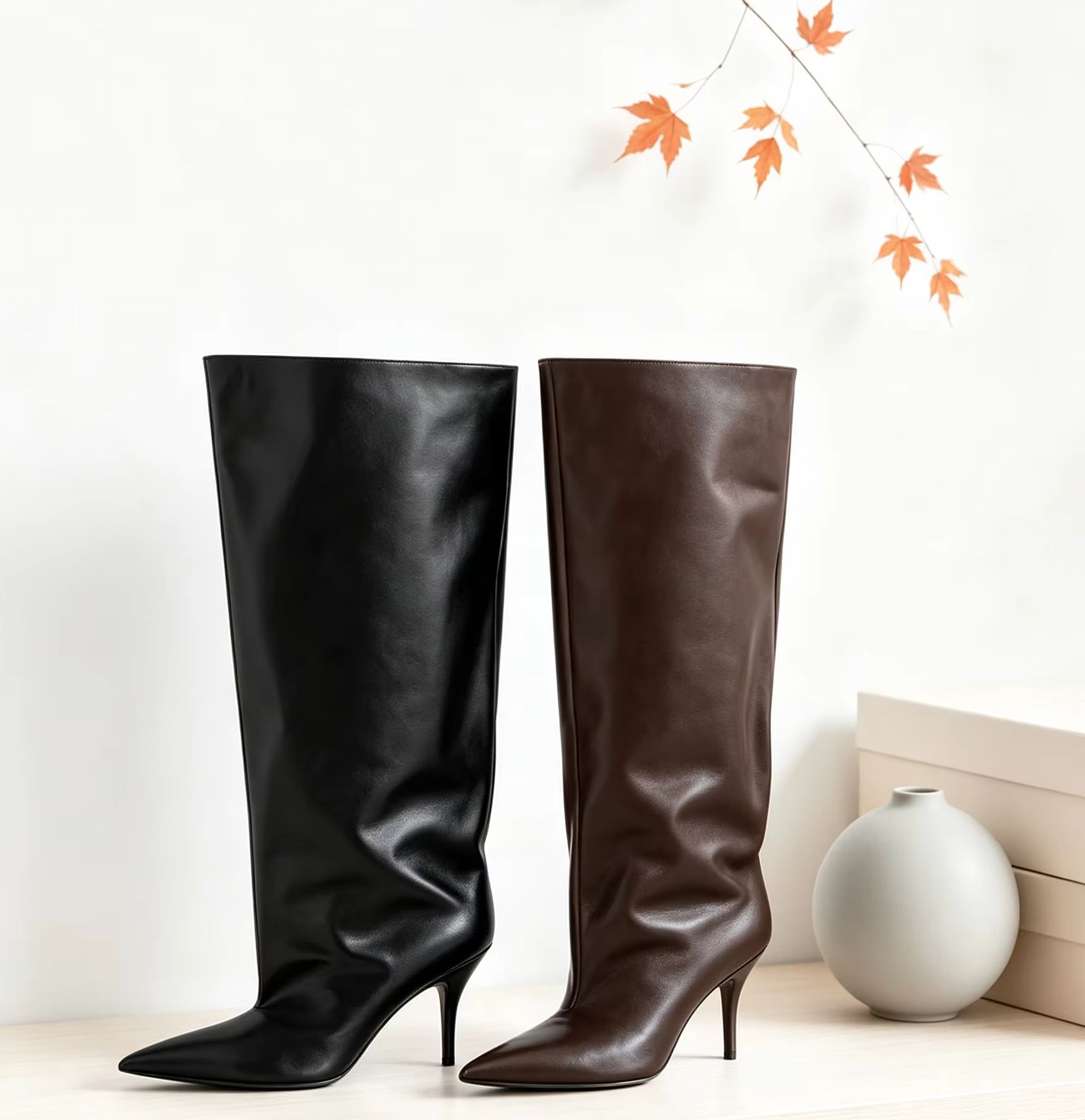 Slouch Wide Cuff Knee High Boo - Street Fashion Winter 评论和价格