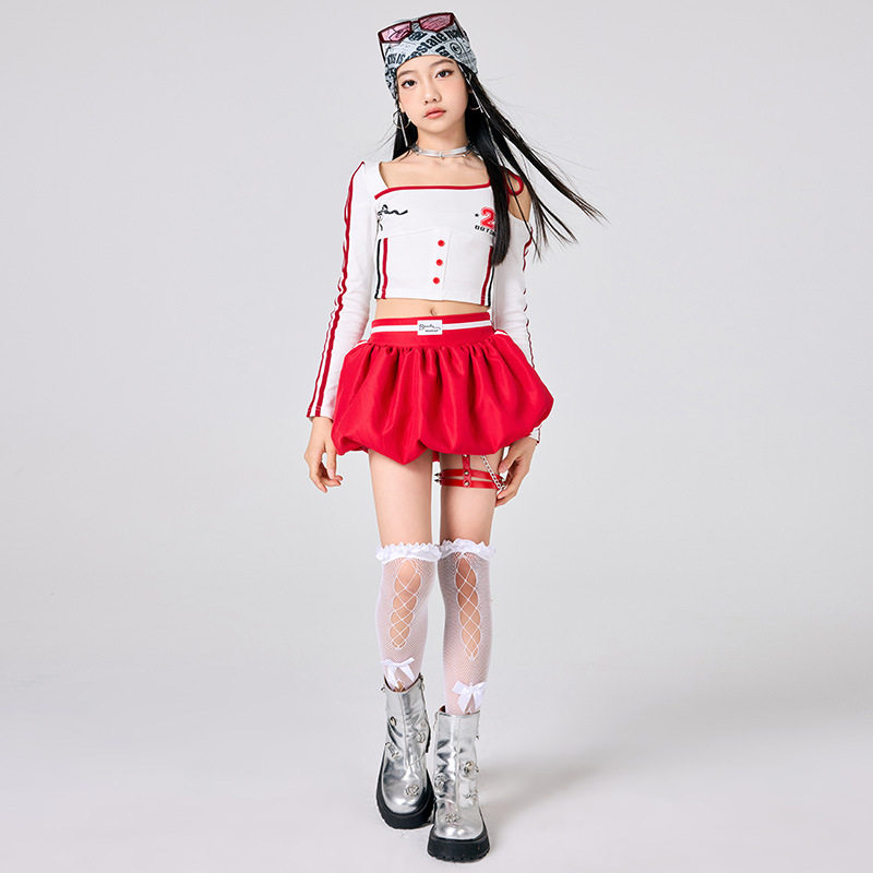 Girls Hip Hop Clothes White To - Street Fashion Kpop 评论和价格