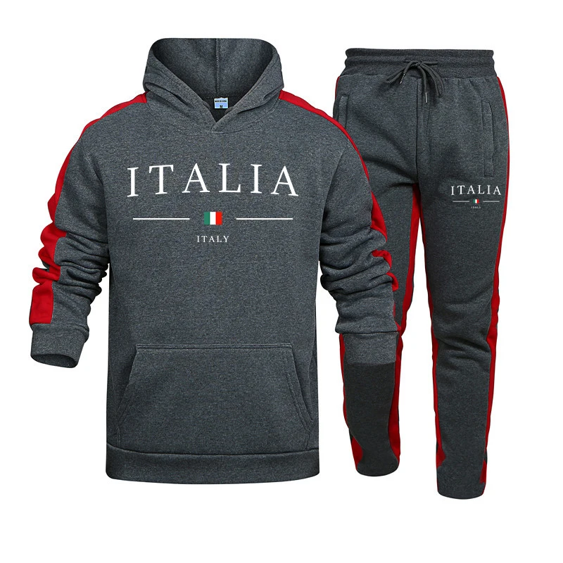 Men's Tracksuit 2 Pcs Sets Fas - Street Fashion Winter 评论和价格