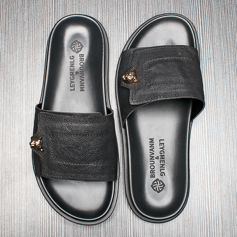 2025 New Genuine Leather Slipp - Street Fashion Men 2025 评论和价格