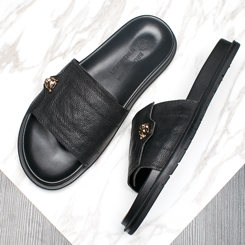 2025 New Genuine Leather Slipp - Street Fashion Men 2025 评论和价格