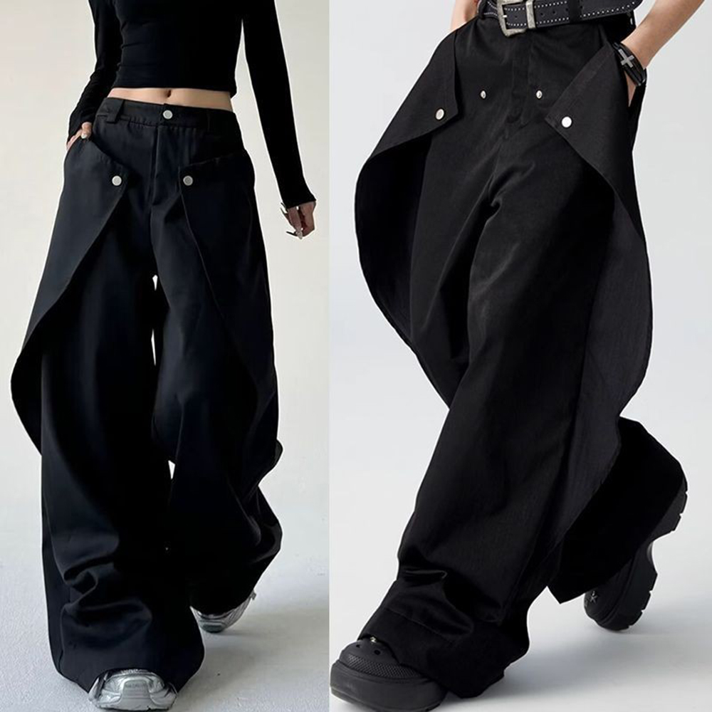 Mens Trousers Stitching Double - Street Fashion Men 2025 评论和价格