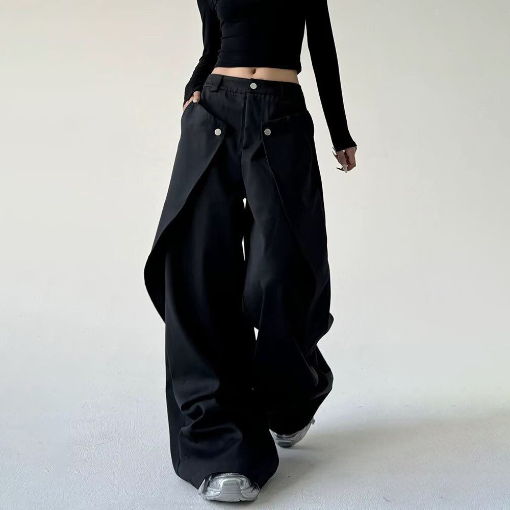 Mens Trousers Stitching Double - Street Fashion Men 2025 评论和价格