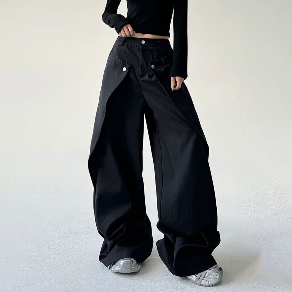 Mens Trousers Stitching Double - Street Fashion Men 2025 评论和价格