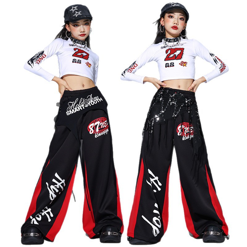 2025 Jazz Dance Clothes Girls  - Street Fashion Kpop 评论和价格
